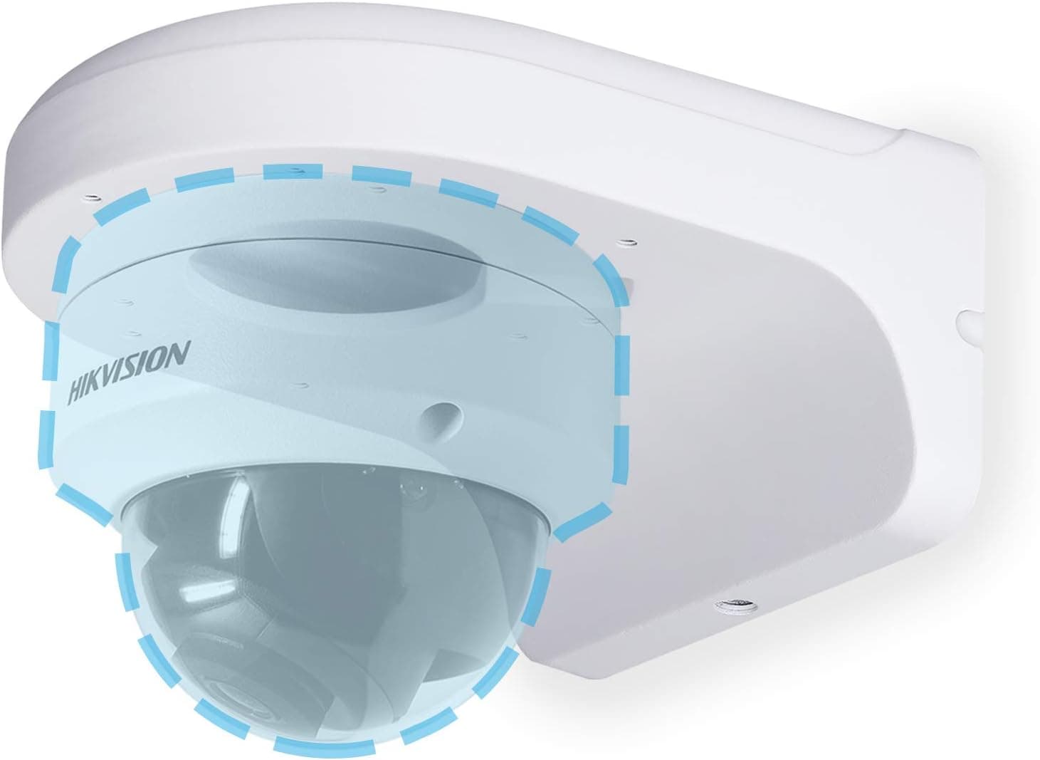 AmSecu PFB203W Wall Mount Bracket for Dahua Dome IP Camera and Hikvision Dome Cameras, White Aluminum Alloy Waterproof (1 Pack)