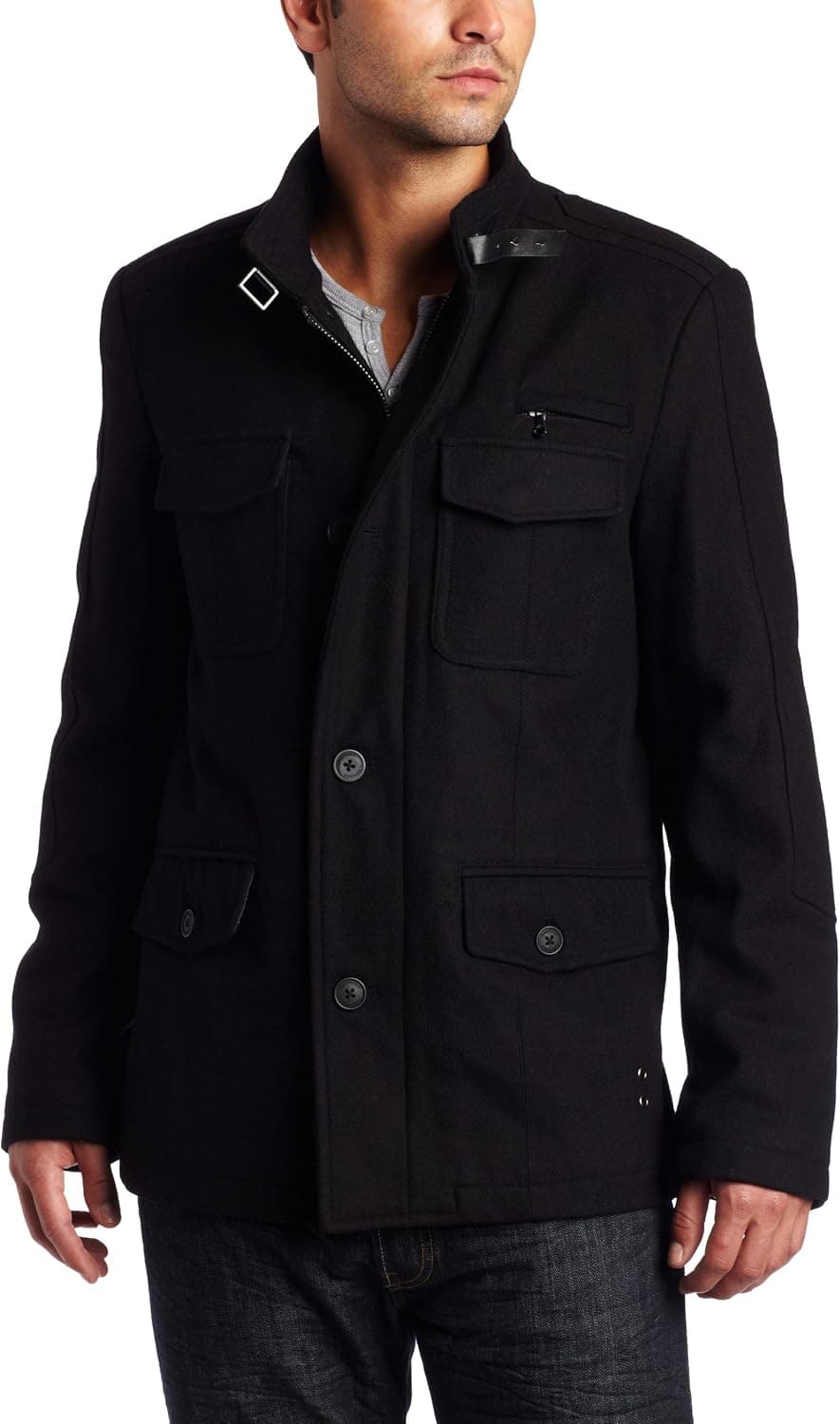 Kenneth Cole Men's Melton Fashion Field Coat
