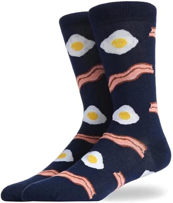 Ledishi Novelty Socks for Men Funny Food Collection Socks Cool Socks Crazy Colorful Crew Dress Socks