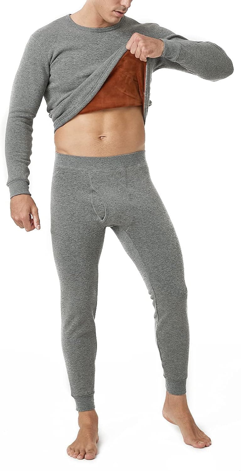LAPASA Men's Ultra Heavyweight Thermal Underwear Set, Extreme Cold Weather Base Layer Fleece Lined Long Johns M63