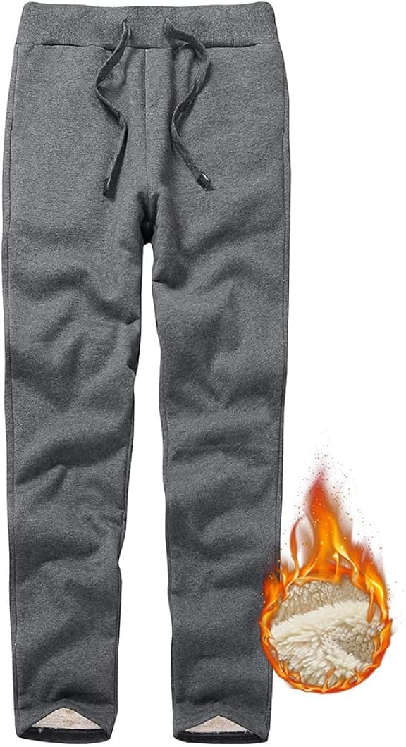 Duyang Women's Winter Warm Sherpa Lined Sweatpants Active Running Jogger Pants