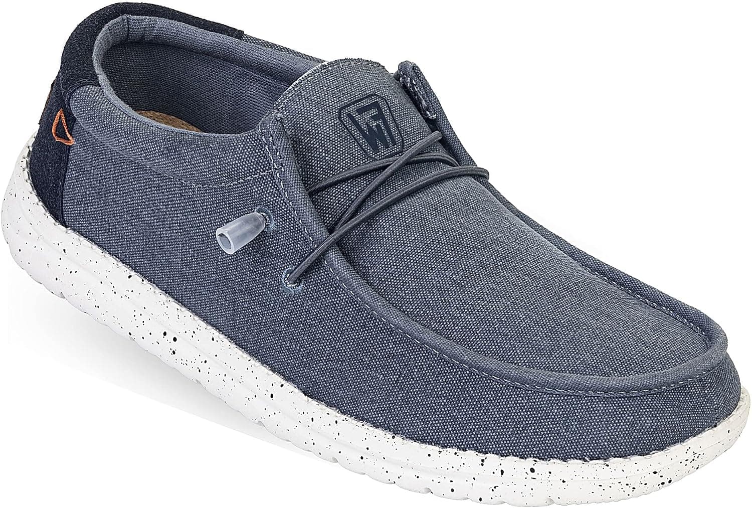 Fran WILLOR Men's Casual Slip-On Loafers Comfort Canvas Stretch Boat Shoes Lightweight Walking Shoe
