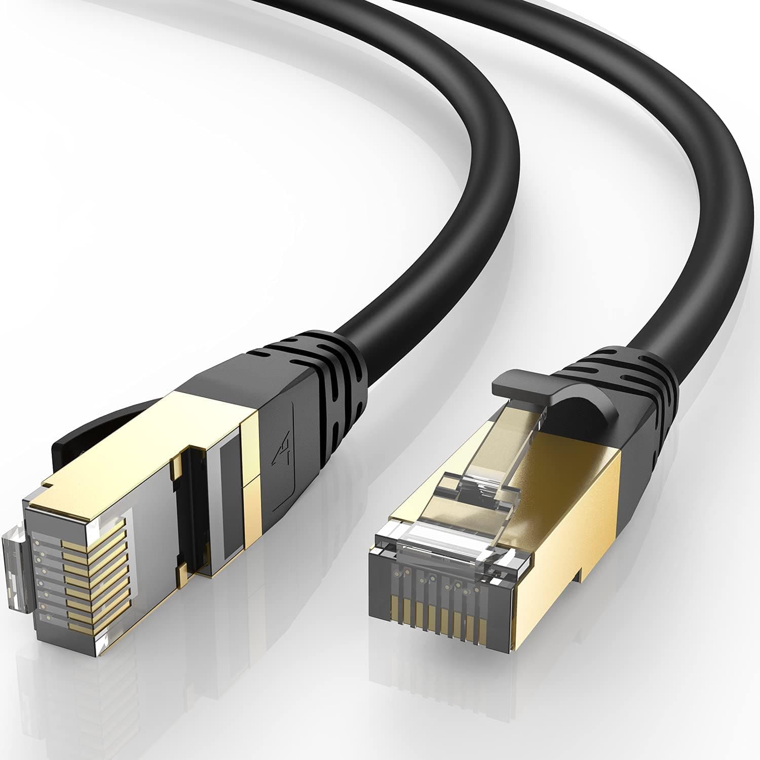 Cat 8 Ethernet Cable 10 ft, Gigabit Lan Network High-Speed Patch Cord, 40Gbps Network Ethernet Cable with SFTP Copper Wires Shielded & Gold Plated RJ45 Connector for Gaming/Router/Nintendo Switch/Xbox