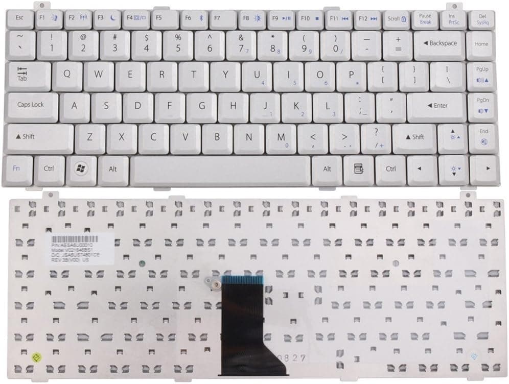 Eathtek Replacement Keyboard for Gateway SA1 SA6 M-6000 Series Silver US Layout, Compatible with Part Number AESA6U00010 V021646BS1