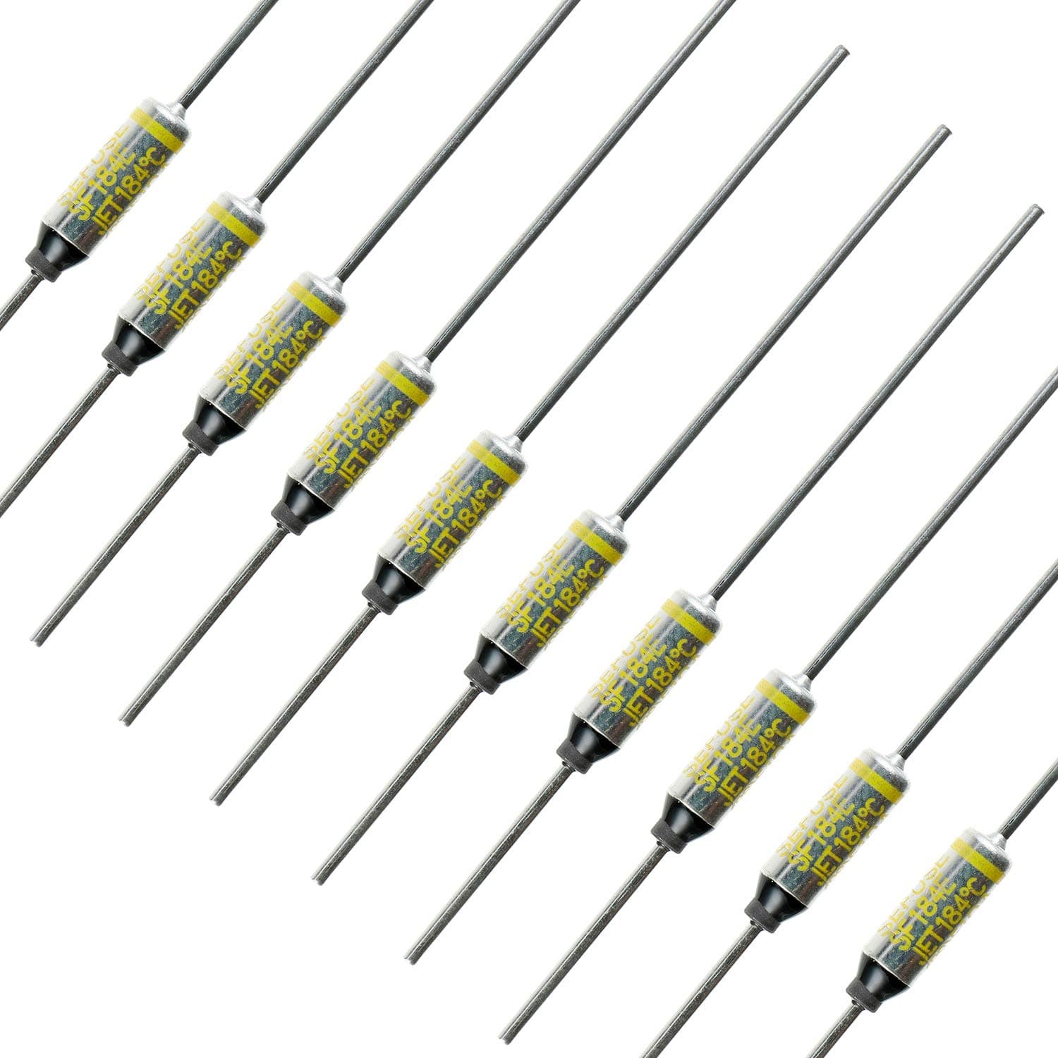 BOJACK SF184E SEFUSE 10A 250V Thermal Fuses 184 Degrees Celsius Thermal Cutoffs (Pack of 10 pcs)