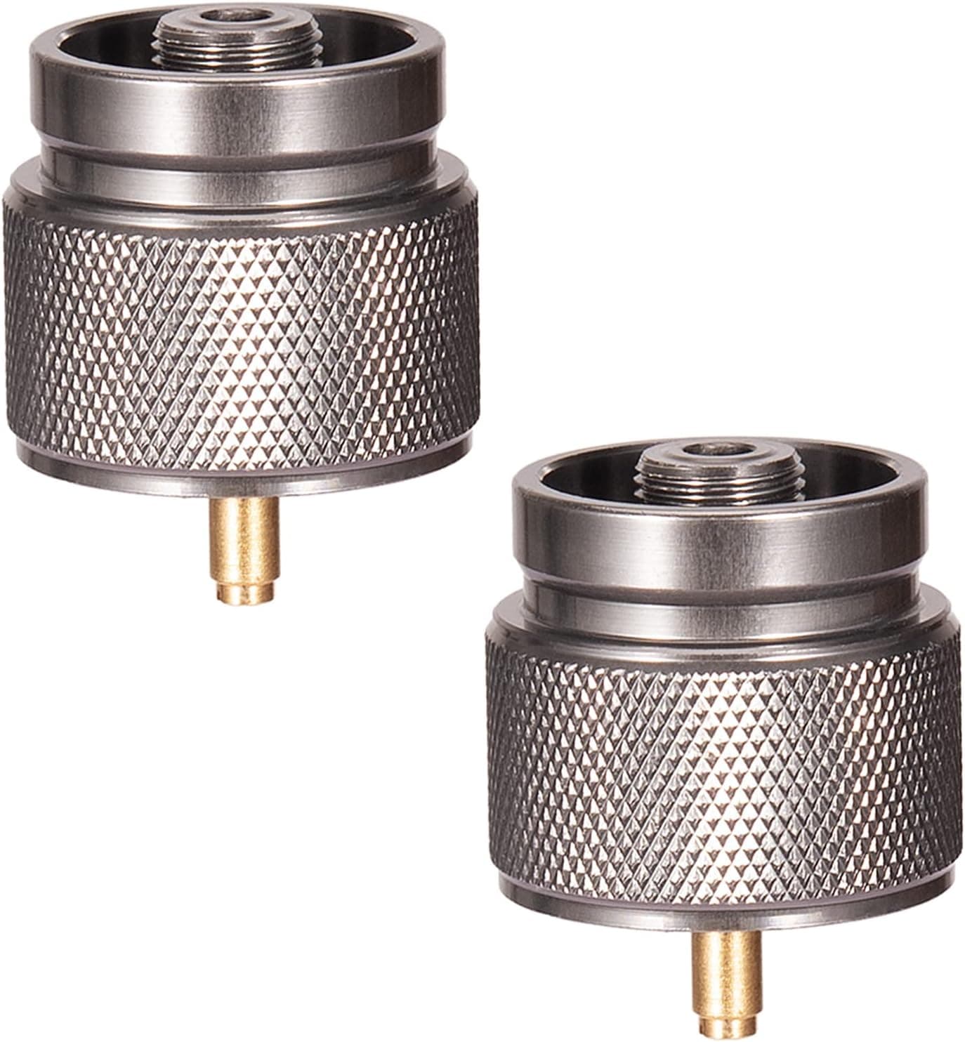 Camping Stove Adapter 1 Lb Propane Small Tank Input EN417 Lindal Valve Output Cylinder LPG Canister Adapter/Flat Canister to 1L MAPP Gas Tank Adapter Input: EN417 Canister Output: Propane Gas Stove