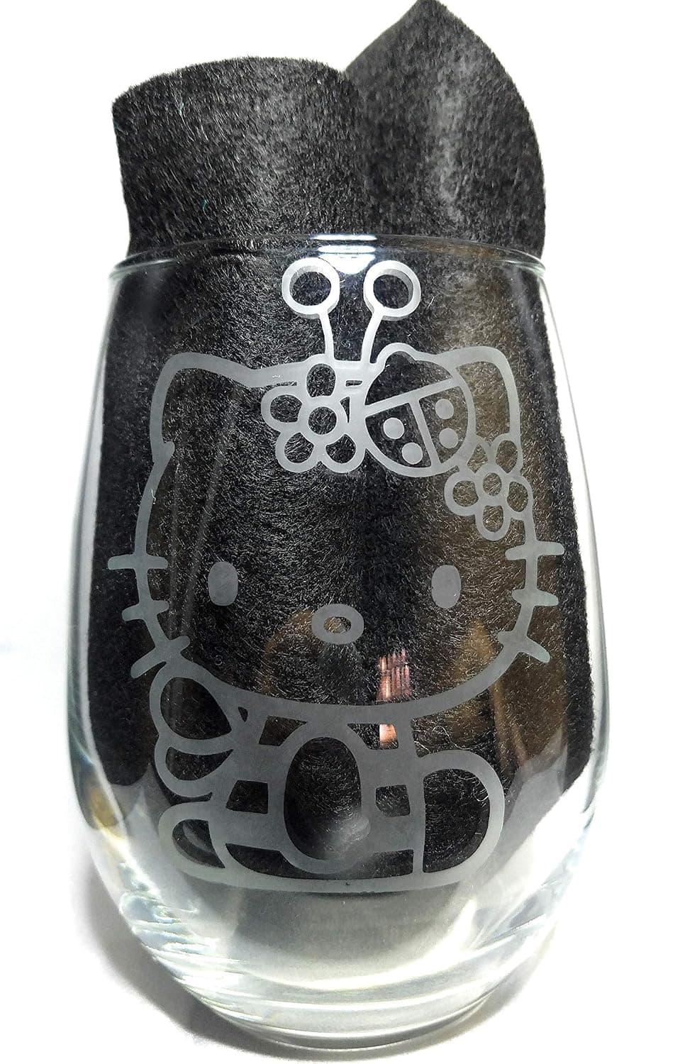 Hello Kitty Inspired Stemless Wine Glass White Wine Red Wine Glass