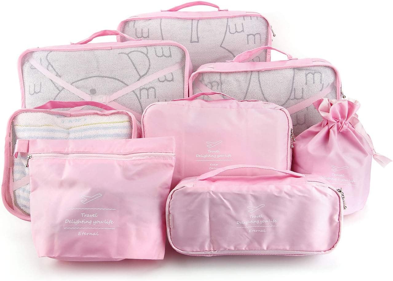 FRIFUN Packing Cubes 8pcs Luggage Packing Organizers Packing Cubes Set for Travel With Shoe Bag For Women Men …