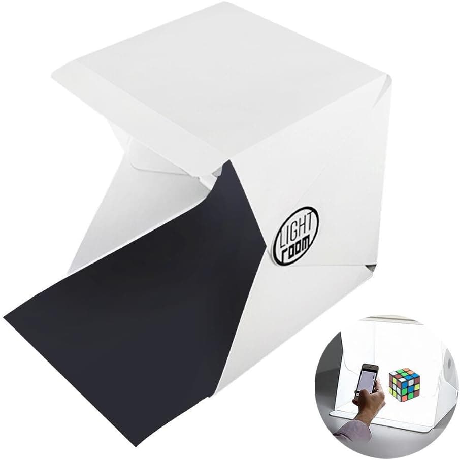 Portable Mini Photo Studio With LED Lights, Small Folding Product Lighting Kit Light Box Shooting Tent With White and Black Background