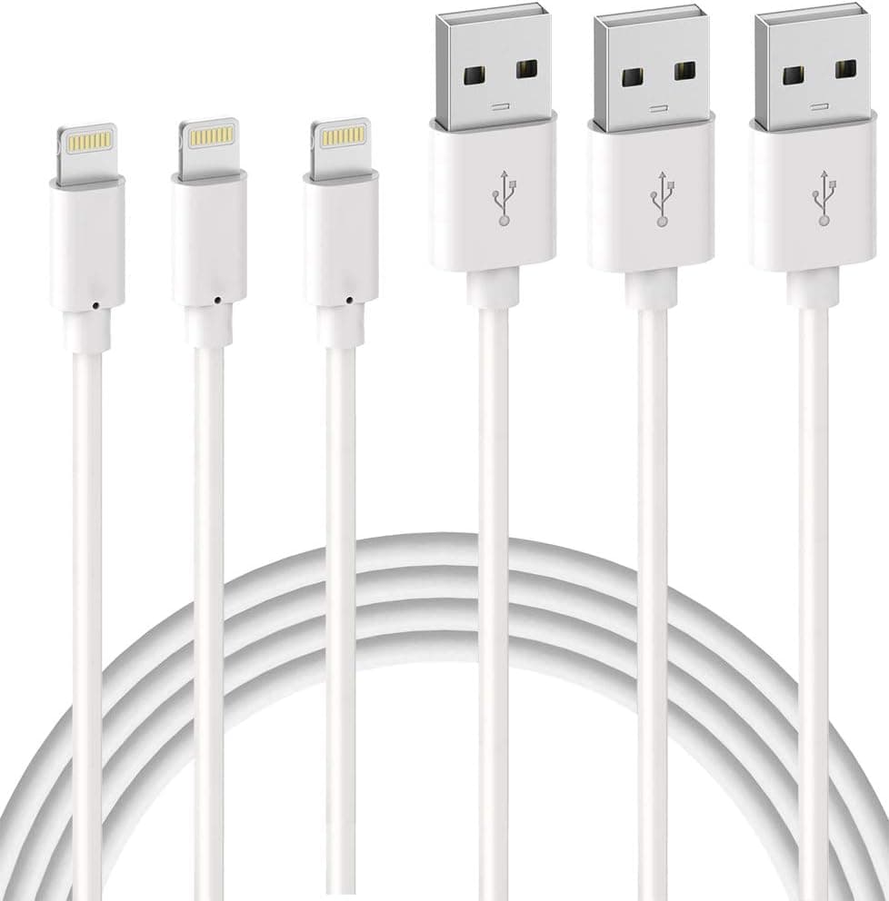 6FT iPhone Cable, MFi Certified, Quntis 3 Pack Charger Lightning Original Cable Compatible iPhone 11 Pro Xs Max 8 7 6 Plus 6s 5s 5c SE, iPad Pro/Air/Mini, AirPods Charger, Lightning Cord White