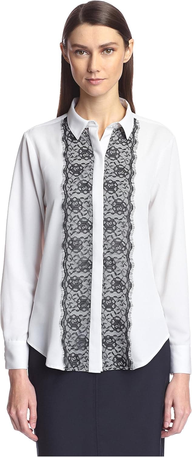 SOCIETY NEW YORK Women's Lace Trim Shirt