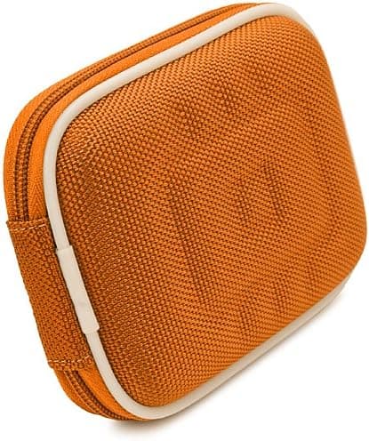 Compact (M) Travel Edition Semi Hard Case with Removable Carbineer (Orange Nylon) for Samsung WB800F, WB250F, WB30F, ST150F, WB150F, ST200F Point and Shoot Digital Cameras