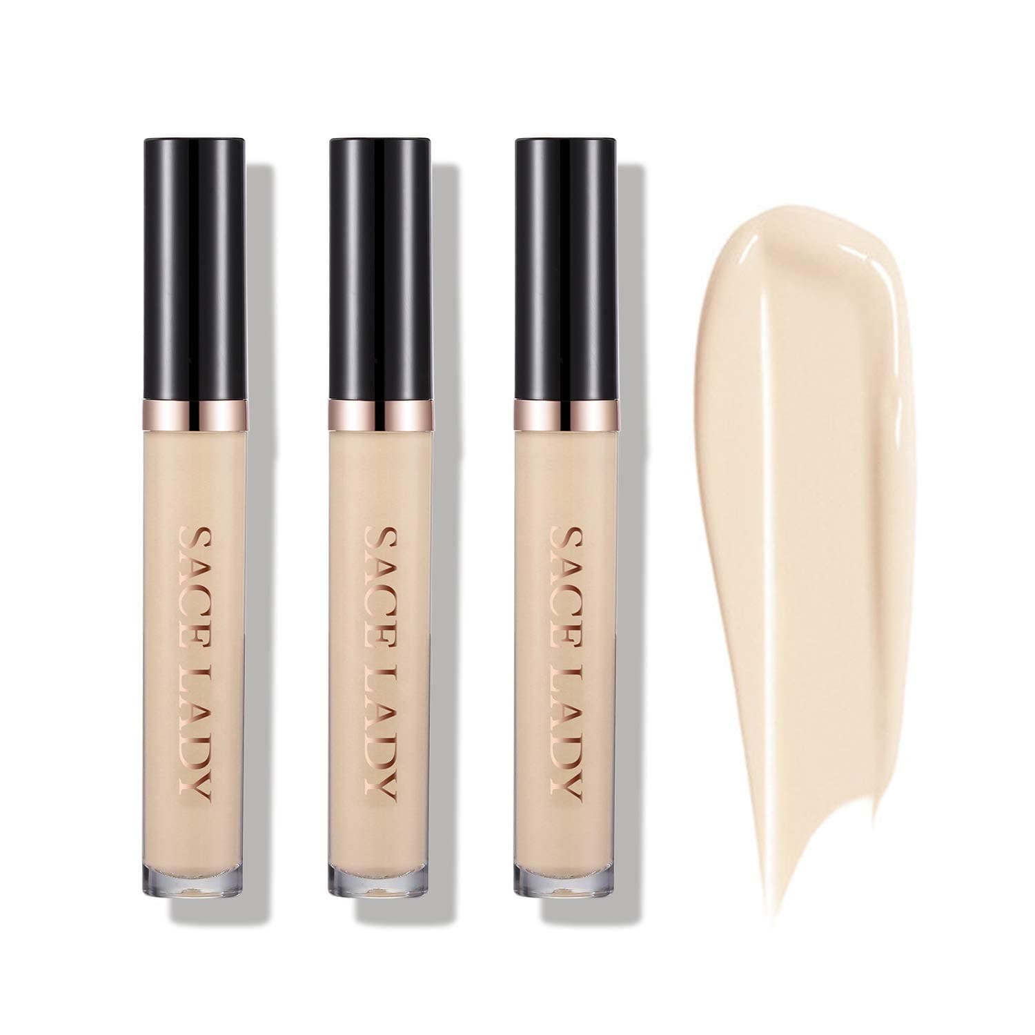 3Pcs Liquid Concealer Wand Stick, Full Coverage Natural Conceal Makeup, Multi-Use Minerals Smooth Concealer Corrector for Women Eye Dark Circles Contour Cosmetics ((3×6ml/0.2Fl Oz,#01.Light Natural)