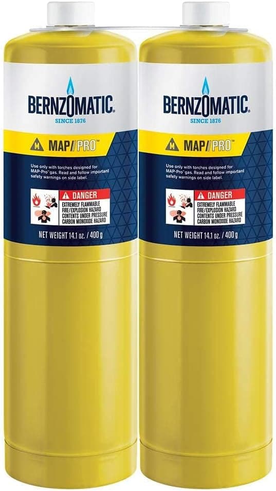 (2) 14.1 oz Bernzomatic Pre-Filled MAP-Pro Gas Torch Style Cylinder - Pack of 2