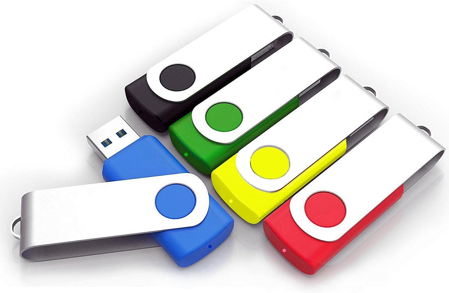 USB Home 4GB High Speed USB 2.0 Flash Drive Memory Stick, Mixed Color(Red, Blue, Black, Green and Yellow)