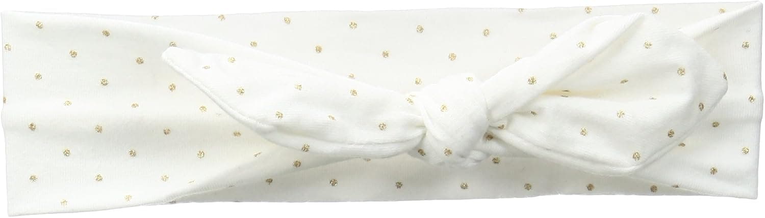 Mud Pie Baby Girls' Headband Hair Accessory, Ivory/Gold, One Size