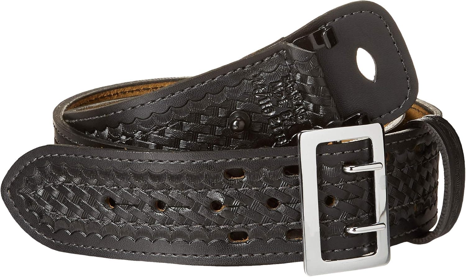 Safariland 87 Duty Belt Basketweave Black, Chrome Buckle, Size 44