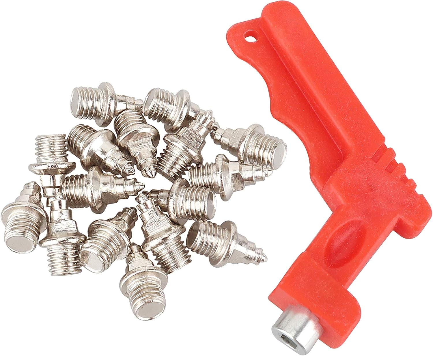 RAHATA 16 Pieces 1/4 inch 3/8 inch 1/2 inch Stainless Steel Track and Cross Country Spikes Replacement with Wrench