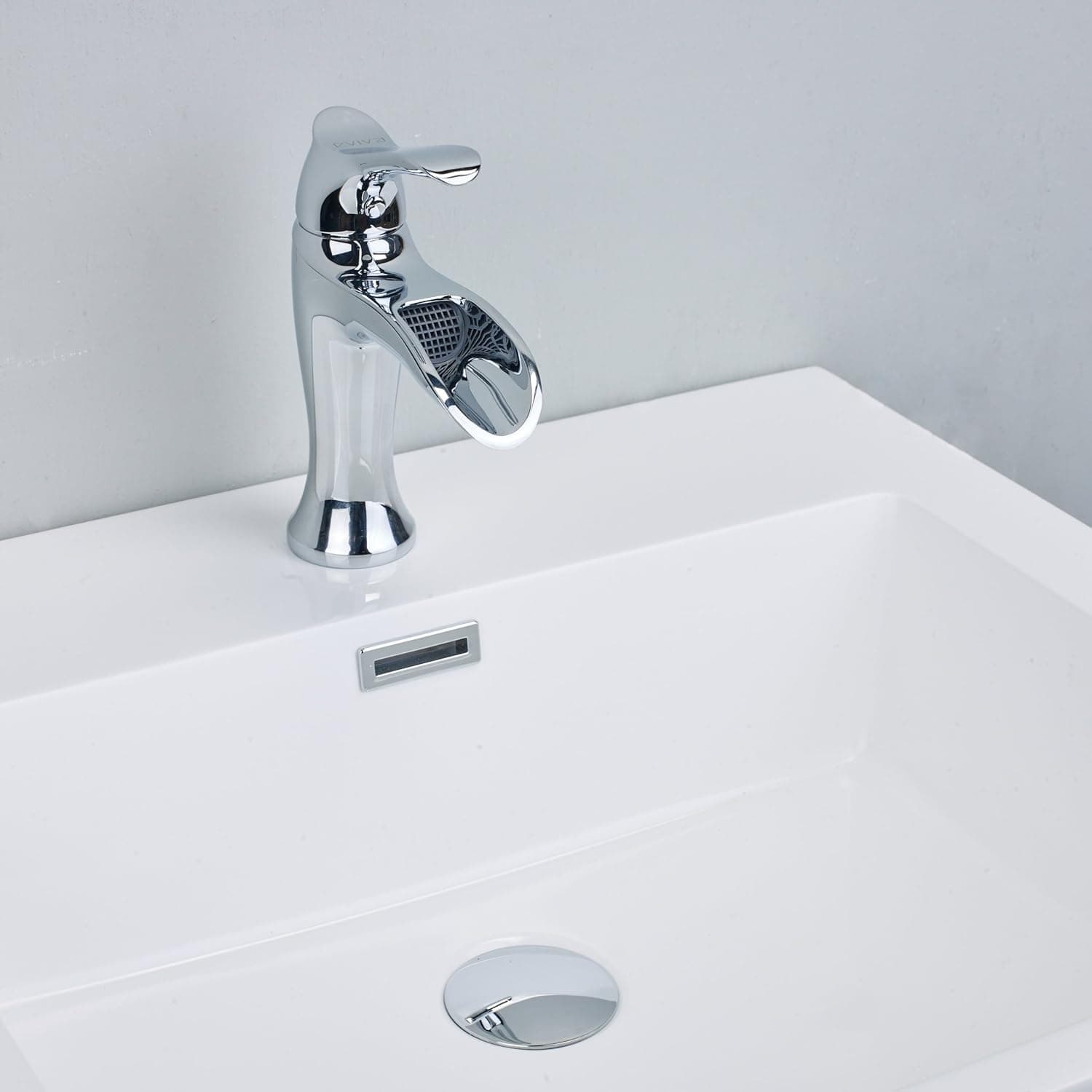 Eviva EVFT164CH Swan Luxury Water-Fall Single Handle (Lever) Bathroom Sink Faucet (Chrome) Combination