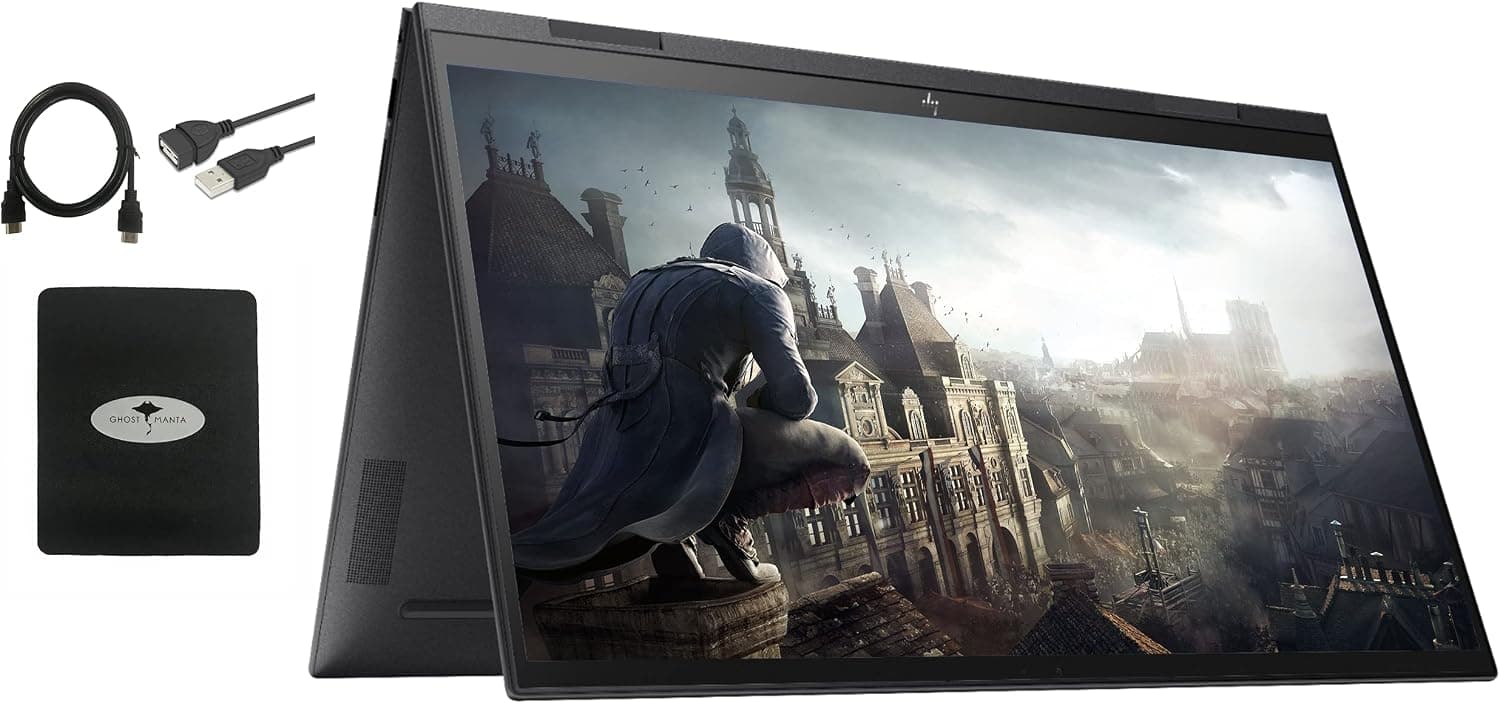 2021 Newest HP Envy x360 2in1 15.6" FHD Touch-Screen Flagship Laptop, AMD Ryzen 5 5500U 6-core(Beat i7-11370H, up to 4GHz), 32GB RAM, 1TB PCIe SSD, Backlit-KB, Fingerprint, Win10,w/GM Accessories