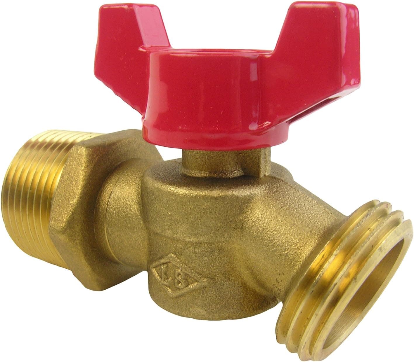 LASCO 06-1036 Quarter-Turn No-Kink Hose Bibb, 1/2 inch Mip, Rough Brass