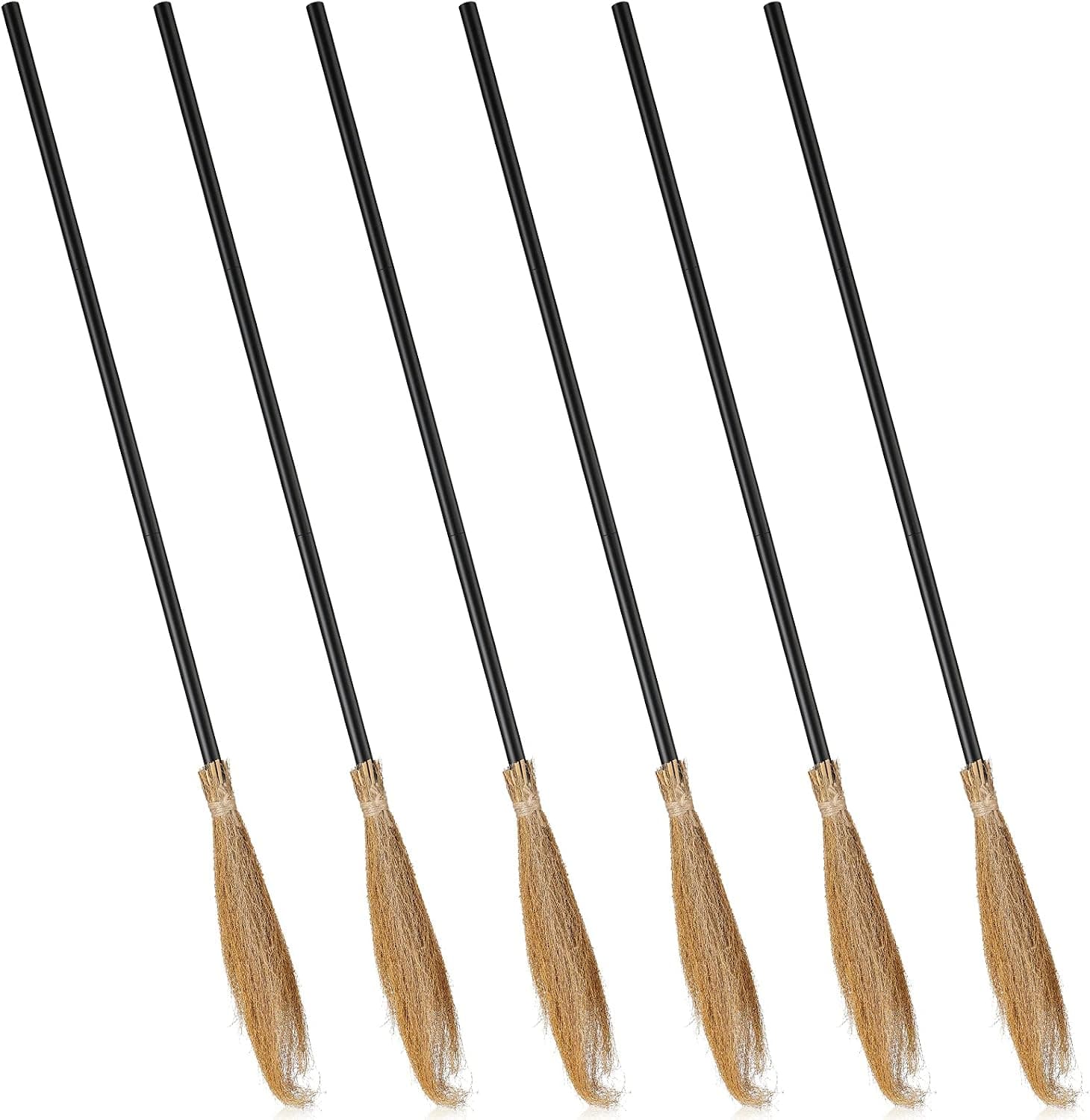 6 PCS Halloween Witch Broom Broomstick Cosplay Prop Costume Party Accessories