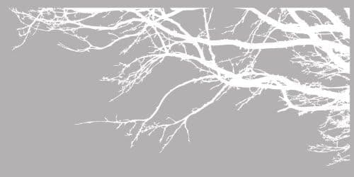 Innovative Stencils 1130 100 mwhite mirror Tree Top Branches Wall Decal Vinyl Sticker, 100-Inch x 44-Inch, White