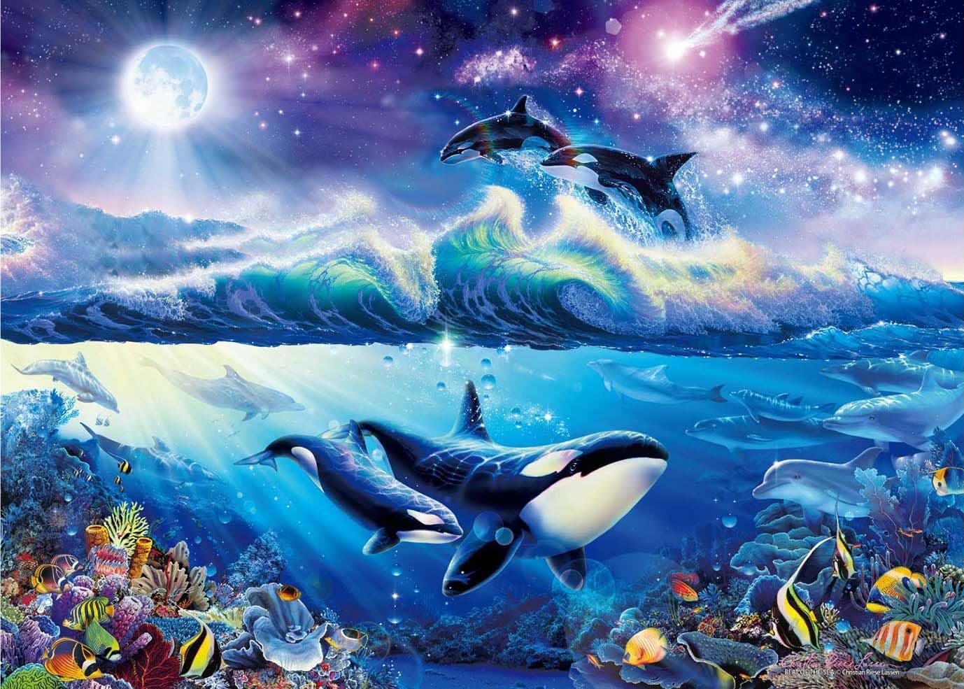 EPOCH 2000 Piece Jigsaw Puzzle Lassen Beat of The Sea Super Small Piece [Shiny Puzzle] (38x53cm)