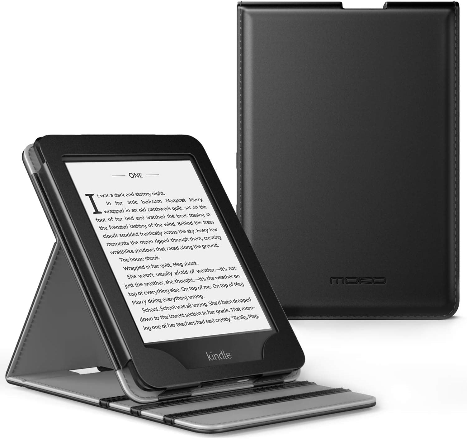 MoKo Case Fits 6" Kindle Paperwhite (10th Generation, 2018 Releases), Premium Vertical Flip Cover with Auto Wake/Sleep Compatible for Amazon Kindle Paperwhite 2018 E-Reader - Black