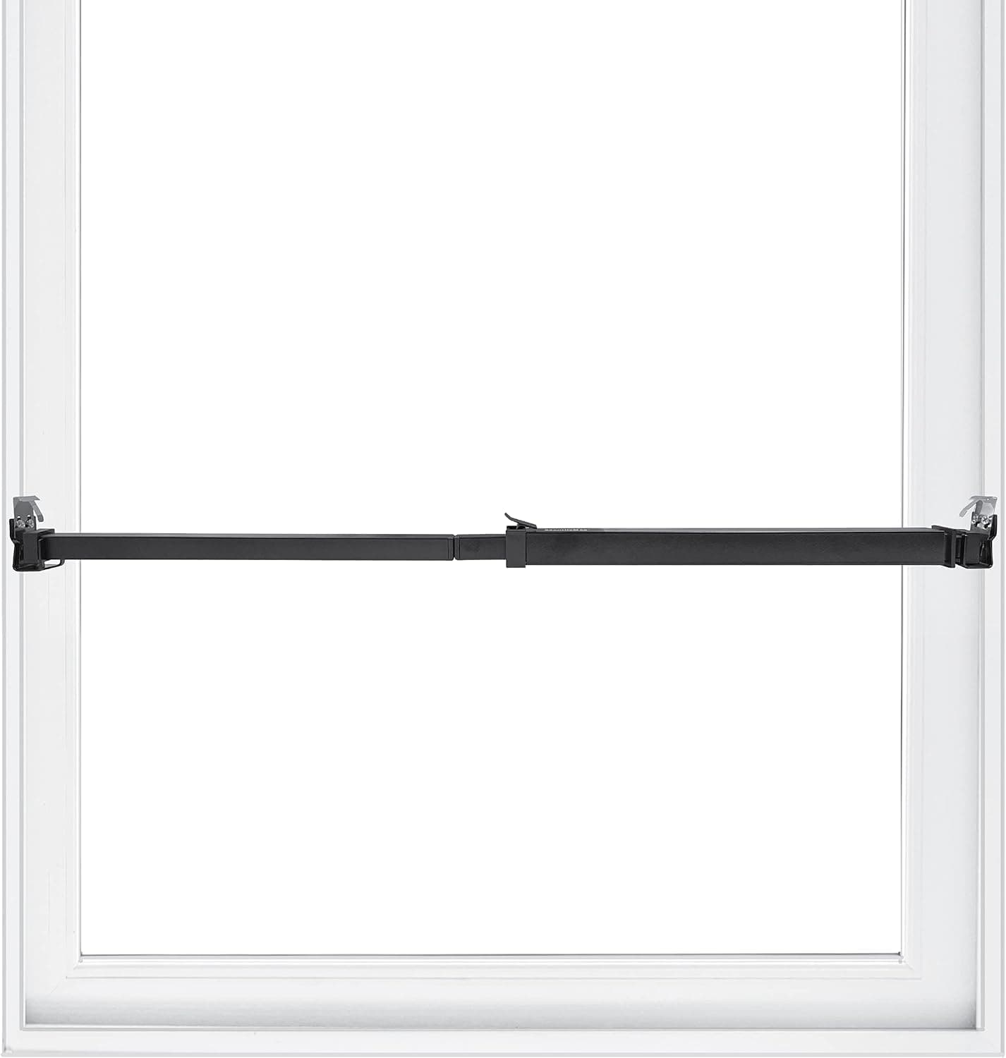 SECURITYMAN Window Security Bar - Easy Install for Horizontal/Vertical Windows - Adjustable Window Lock Bar (Child Proof/Heavy Duty Iron) - Extendable (14.25" to 37") Security Bars for Windows - Black