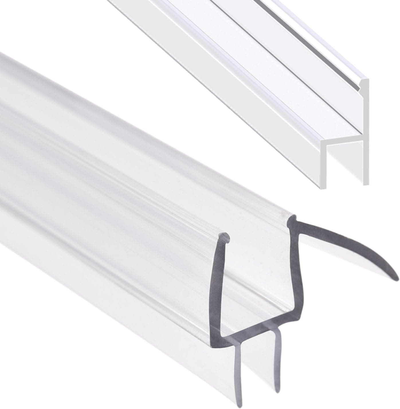 Shower Door Sweep, Frameless Glass Shower Door Seal Weather Stripping for Door Bottom-36 Inch Length M-3/8 inch + 72 Inch Length H-3/8 inch (3/8 inch(10mm), M+h-Type)