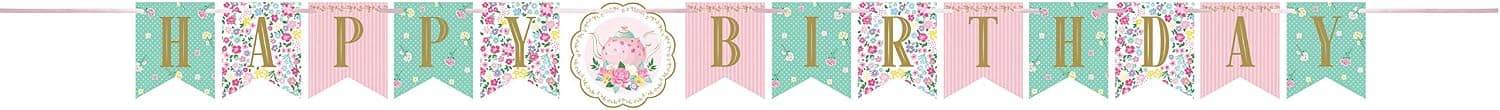 Floral Tea Party Tea Party Banner, 1 ct