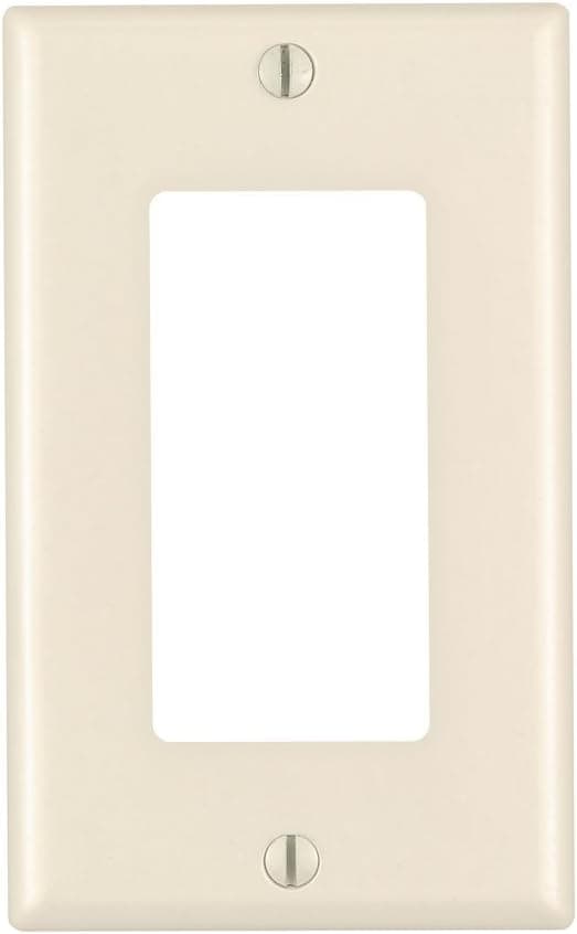 Leviton 80401-T 1-Gang, Decora/GFCI Device Wallplate, Standard Size, Thermoset, Device Mount, Light Almond, 1 Pack