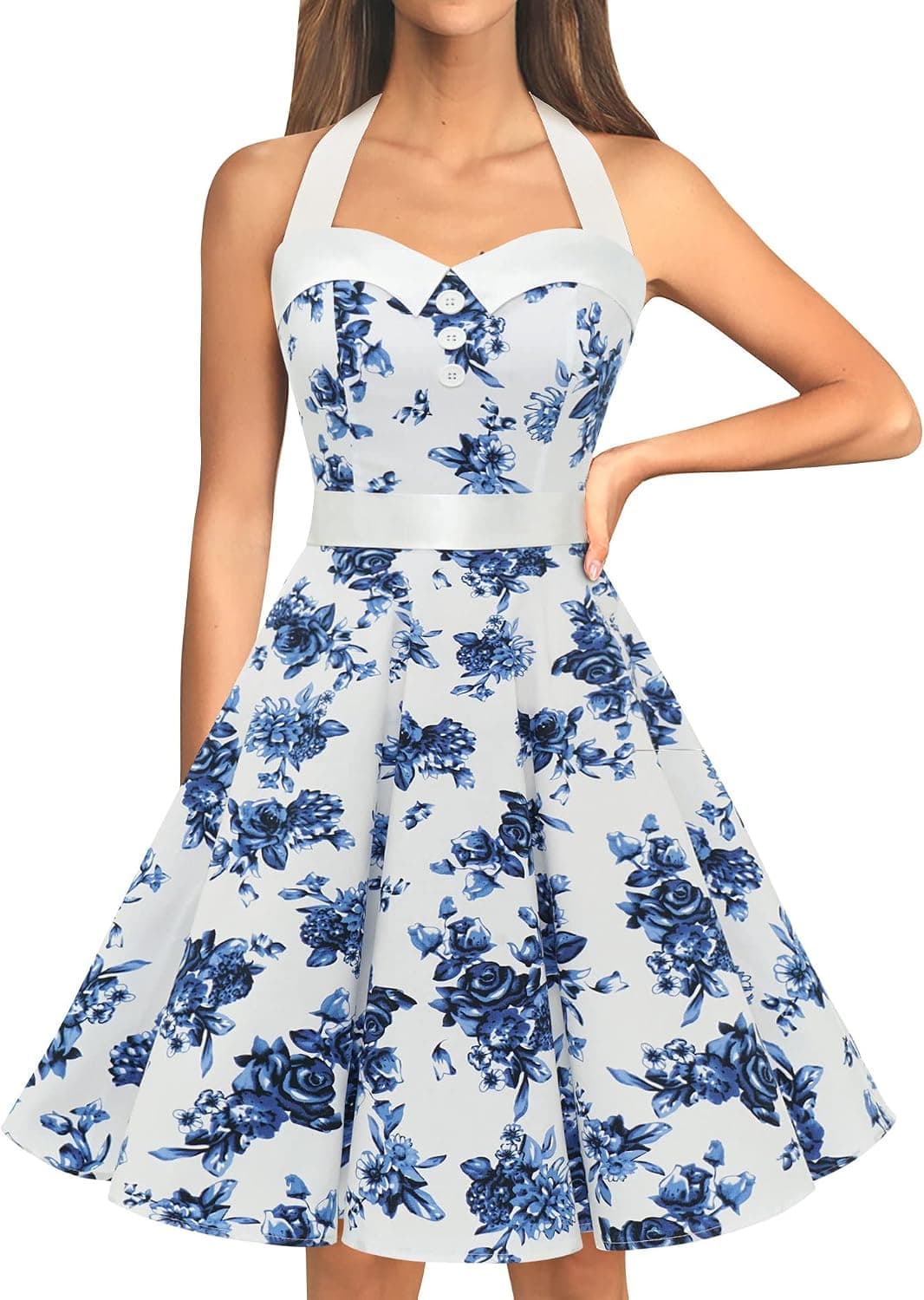 Dressystar Vintage Polka Dot Retro Cocktail Prom Dresses 50's 60's Rockabilly Bandage