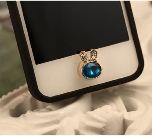ChineOn DIY Rabbit Rhinestone Diamond Home Button Key Sticker Paster For iPhone 4S 4 5 5G iPod iPad Mini 3(Pack of 1: Bunny Ear)