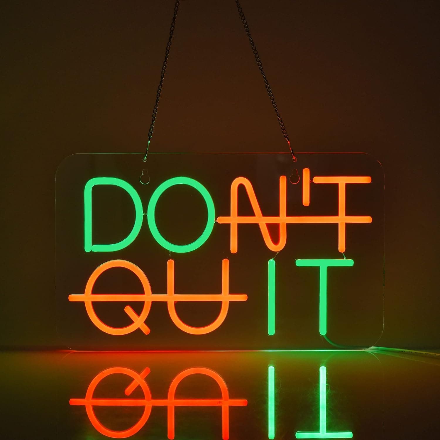 Neon Sign compatible with Don't Quit For Wall Decor, Do It LED Neon Light Handmade Dimmable Switch LED Neon Lights Signs for Party Bedroom Home Office Hotel Pub Cafe Recreation Room Wall Artwork Decoration (Green+Red)