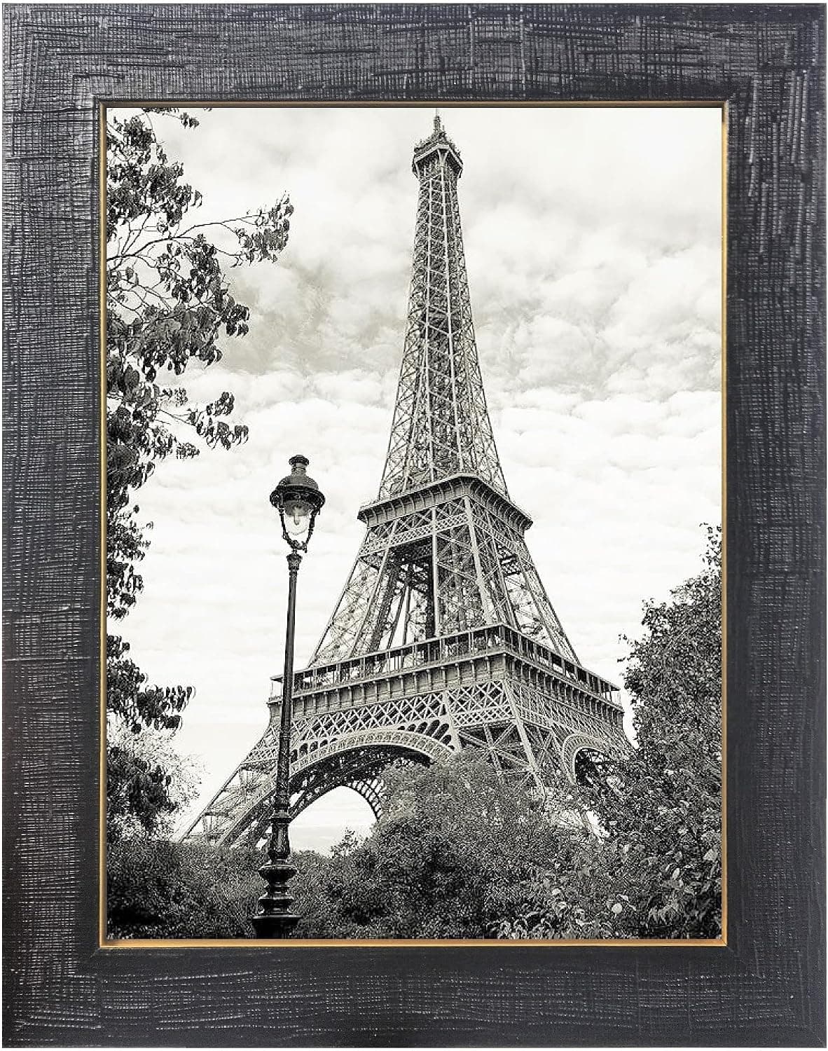 Harmony Frames 4x6 Streak Design Texture Wood Picture Frame Gallery Display Wall and Tabletop, Black