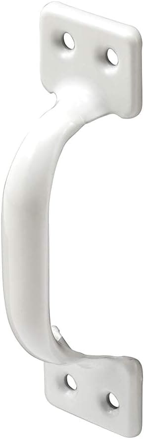 Prime-Line F 2877 Wood Window Sash Lift, 3-1/4 in. Hole Center Spacing, Stamped Steel Construction, White Painted Finish