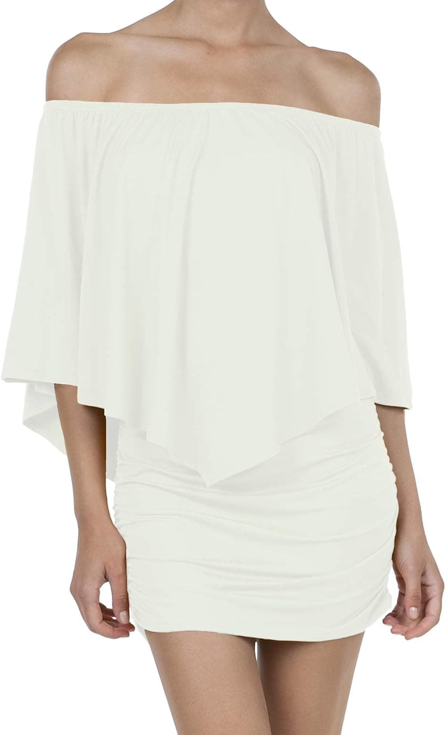 SHOP DORDOR Women's Off Shoulder Ruffle Party Dresses Bodycon Mini Dress