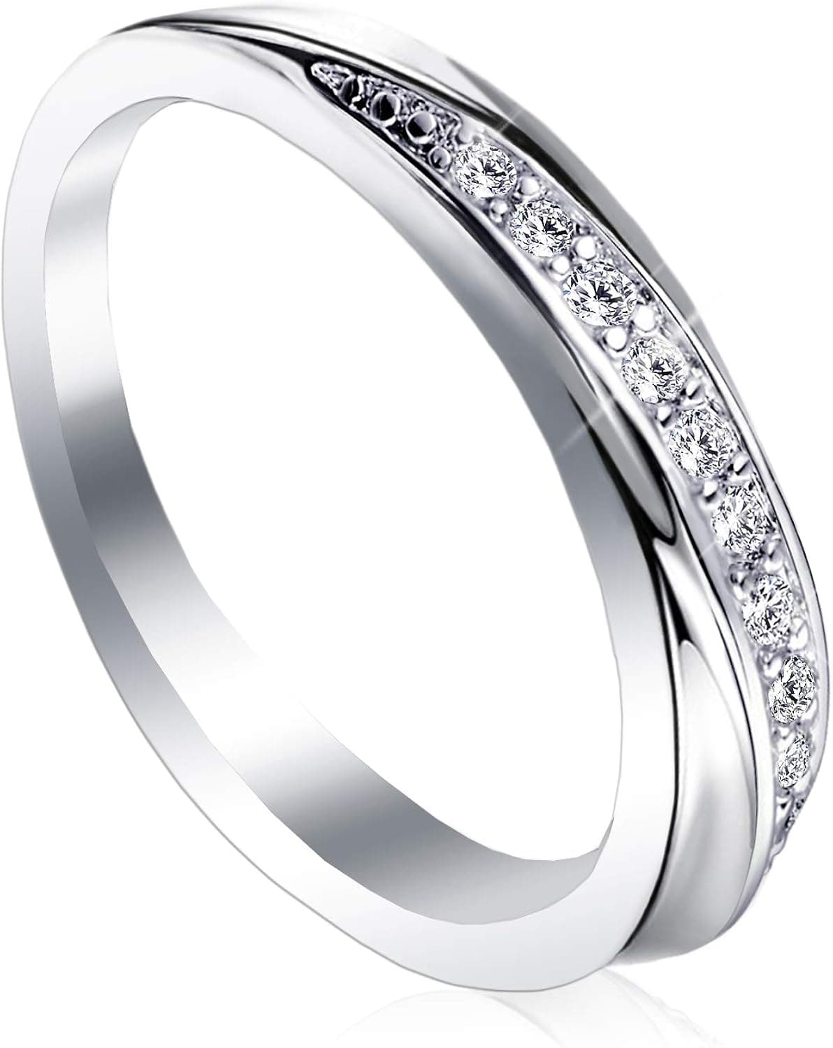 18K Gold Plated Rings Cubic Zirconia Band | Wedding Rings For Women Hypoallergenic Anniversary Bands | Gold Rings for Women