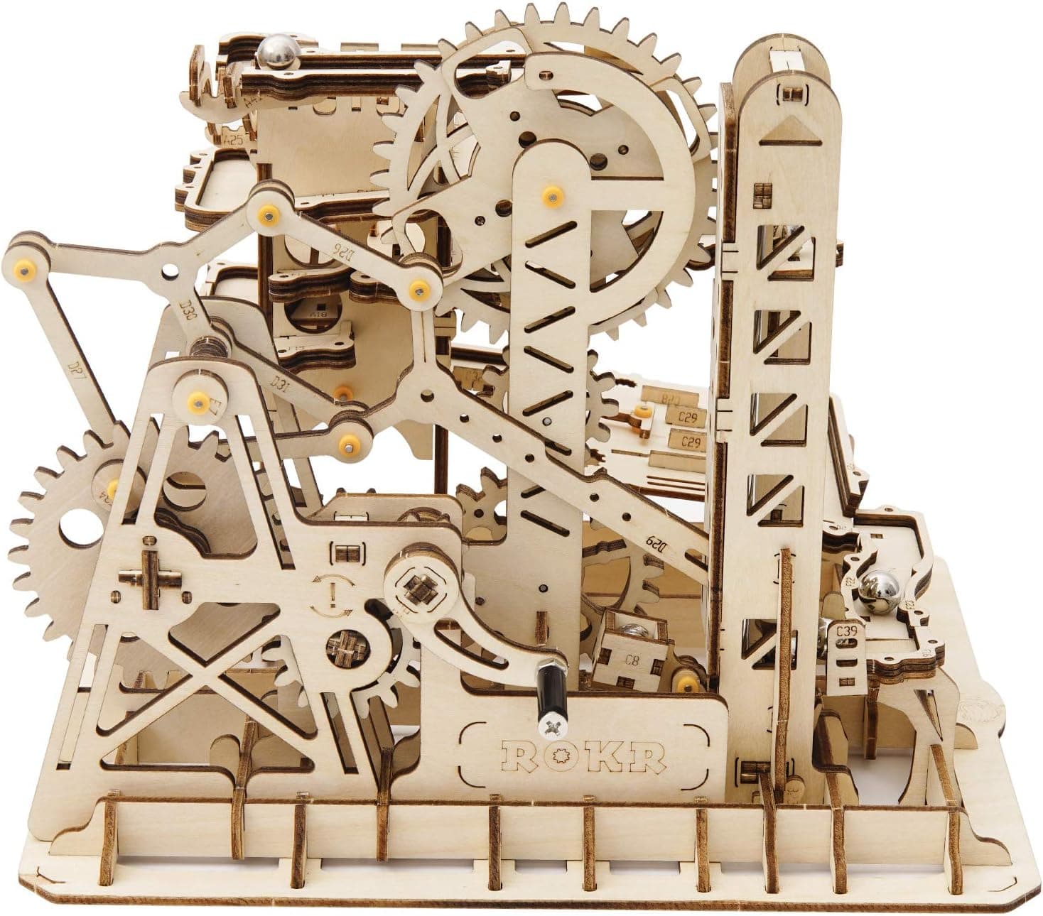 ROKR Marble Run 3D Wooden Puzzles Model Building Kits for Adults - Educational Project Brain Teaser, DIY Crafts for Adults & Kids (Fortress)