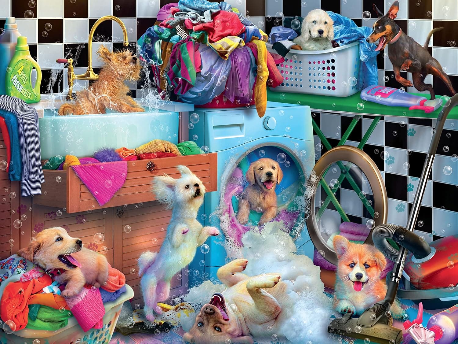 Ceaco - Paws Gone Wild - Wild Wash Days - 550 Piece Jigsaw Puzzle