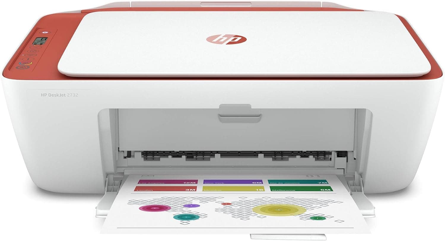 HP DeskJet 2732 Wireless All-in-One Compact Color Inkjet Printer - Instant Ink Ready, Terracotta 5AR84A (Renewed)