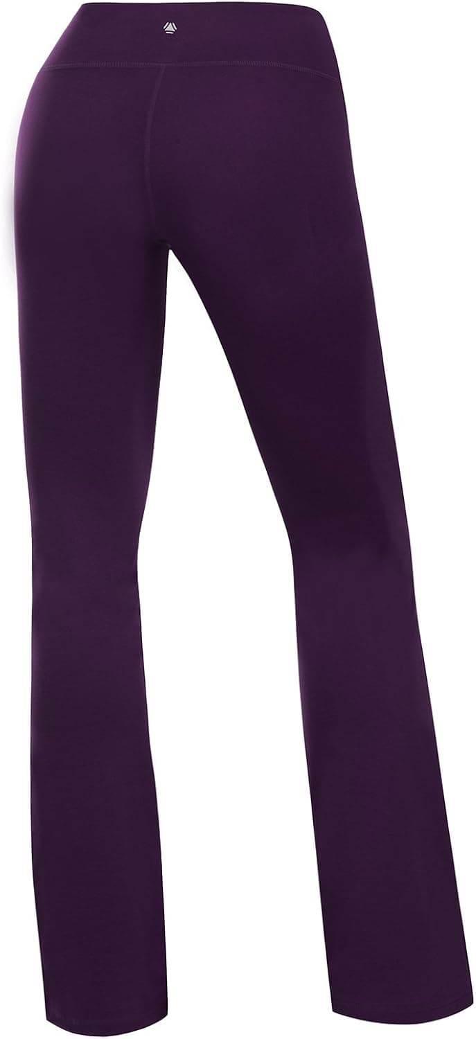 YOGARURU Women's Boot-Leg Fitness Yoga Running Lounge Pants Workout Leggings , Deeppurple , XL