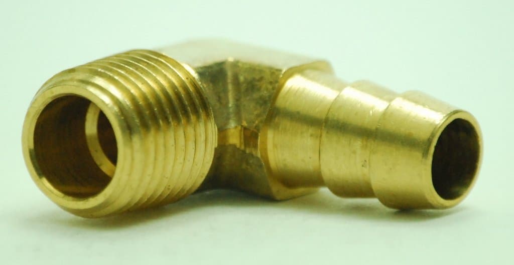 3/8" Hose ID, 1/4" NPT Male Barb Hose/Tubing Fitting Elbow L Connector