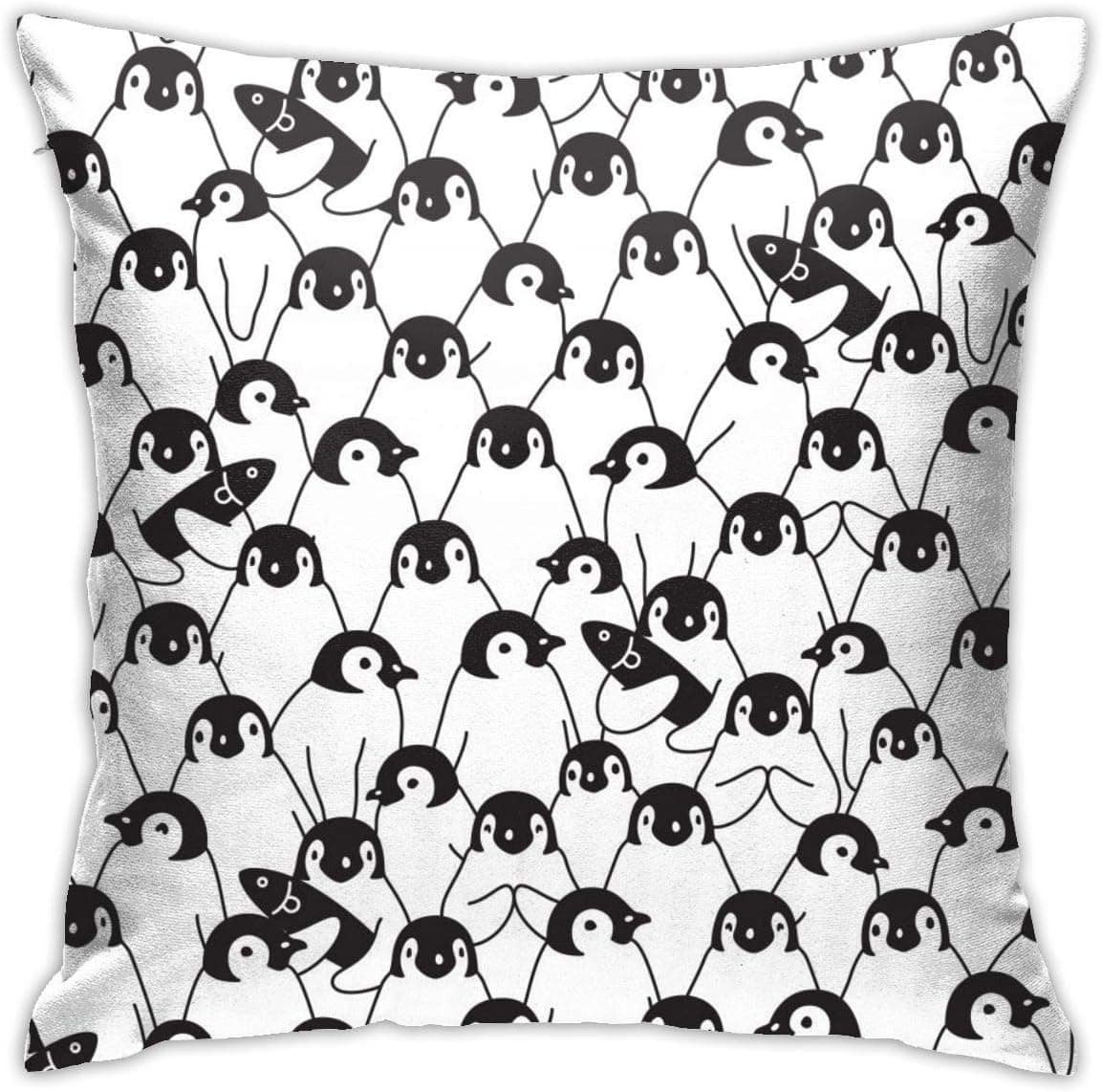 Penguin Bird Throw Pillow Covers 18"" X 18"" Inch Square Decorative Pillowcase Pillow Cover Cushion