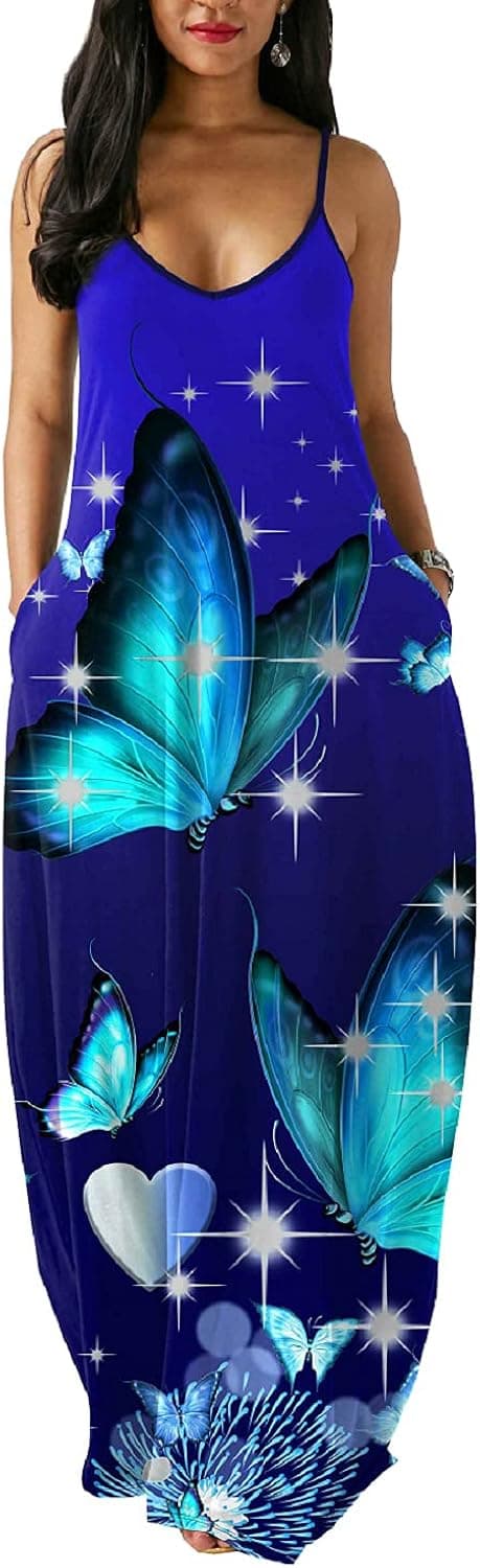 LaiyiVic Women's Casual Maxi Dresses Summer Sexy Stripe Bodycon Long Floor Length Sleeveless Colorful Sundresses Plus Size