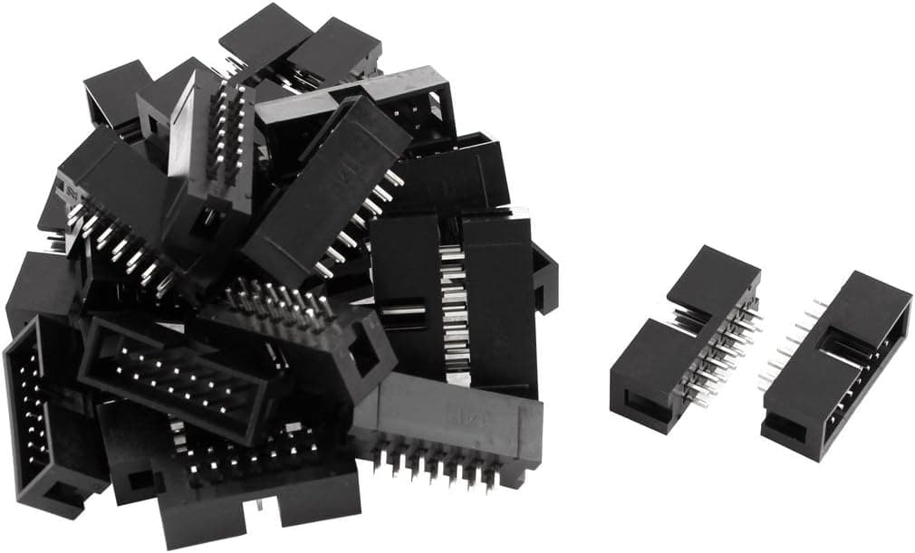 uxcell 28pcs 2x7 14-Pin Straight Box Header Connector IDC Male Sockets 2.54mm