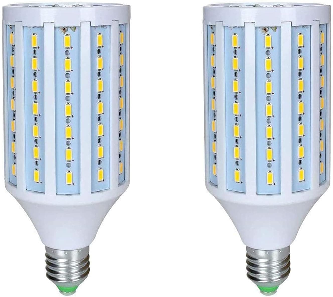 Lxcom Lighting 25W E26/E27 LED Corn Light Bulbs(2 Pack)- 98 LEDs 5730 SMD 2500lm Super Bright LED Corn Bulb Daylight White 6000K, 200 Watt Equivalent for Backyard Basement Barn Workshop Outdoor
