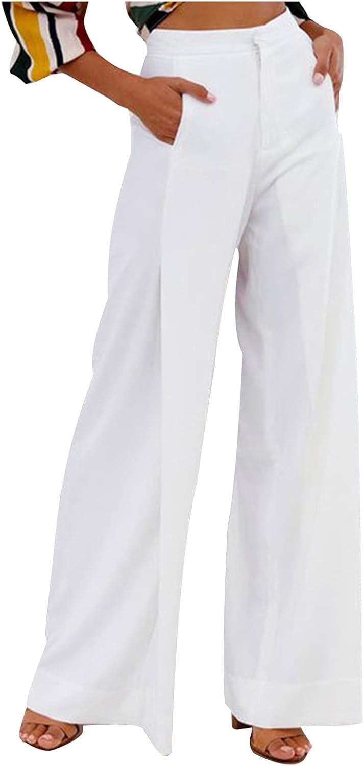 Bonilaan Womens High Waist Jeans Pants Wide Leg Casual Pants Button Down Cowboy Pants Work Pants for Ladies